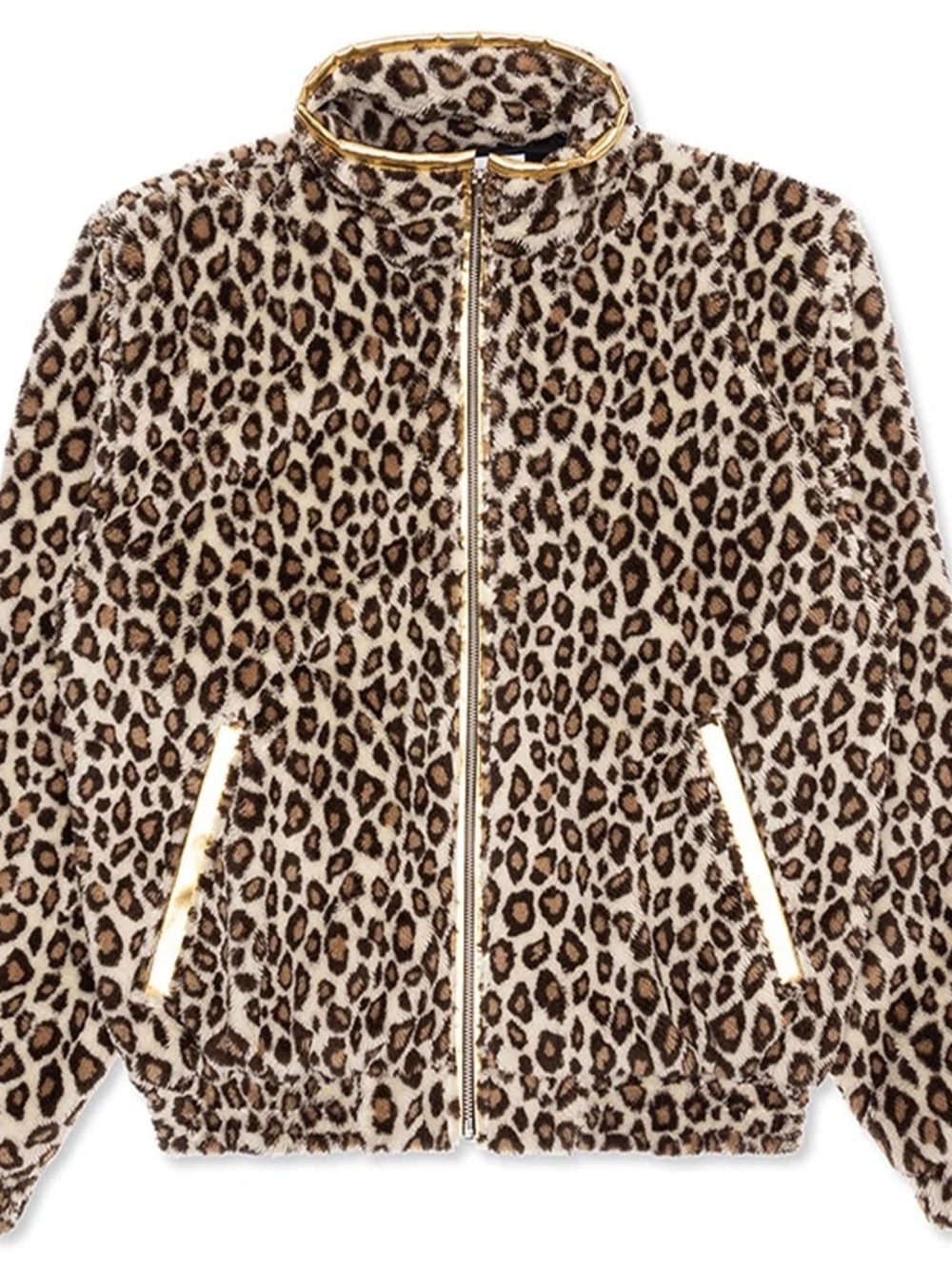 Noon Goons Leogold Leopard Print & Gold Jacket